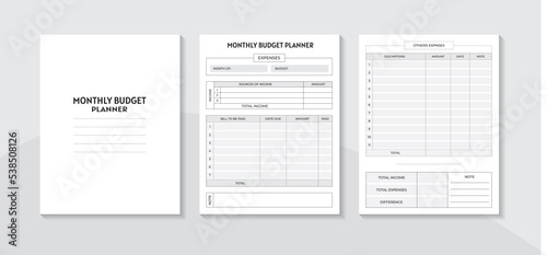Monthly Budget Planner KDP Interior I Logbook journal photo