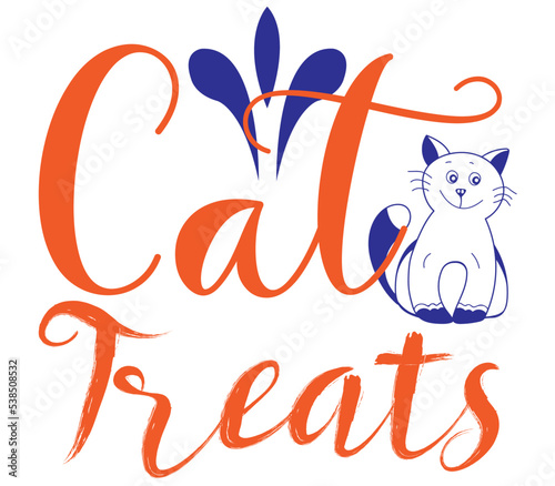 Fototapeta Naklejka Na Ścianę i Meble -  Cat Treats, Cat SVG Design, Cat T-Shirt Design, SVG, Cat Cut Files, Cat