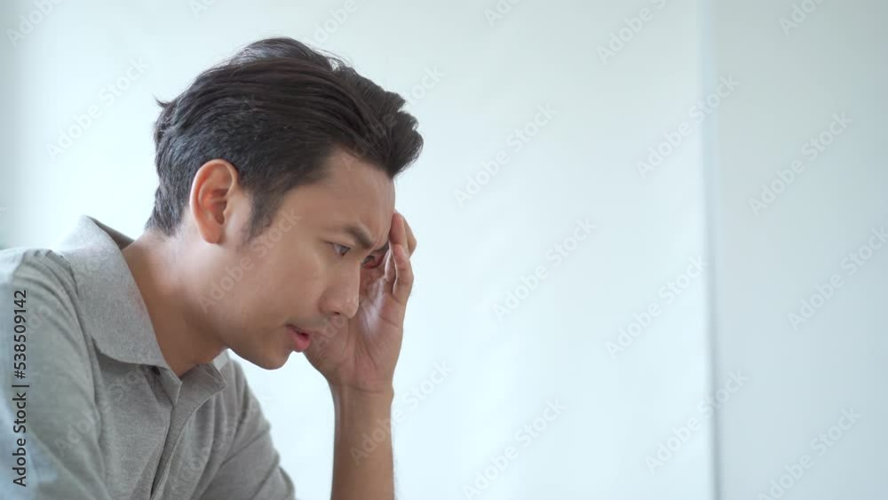 Asian young man speaking or talking to camera, a man having an online video conference or interviewing on web conference. Asian young man speaking or talking to camera, a man having an online video conference or interviewing on web conference.