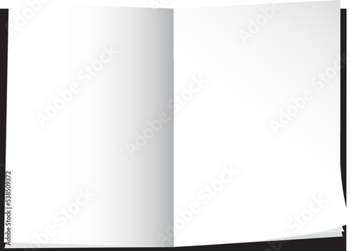 Vector white book mockup set  cover, spread, spine. Realistic blank book in hardcover.  Applicable for design presentation. Eps 10.
