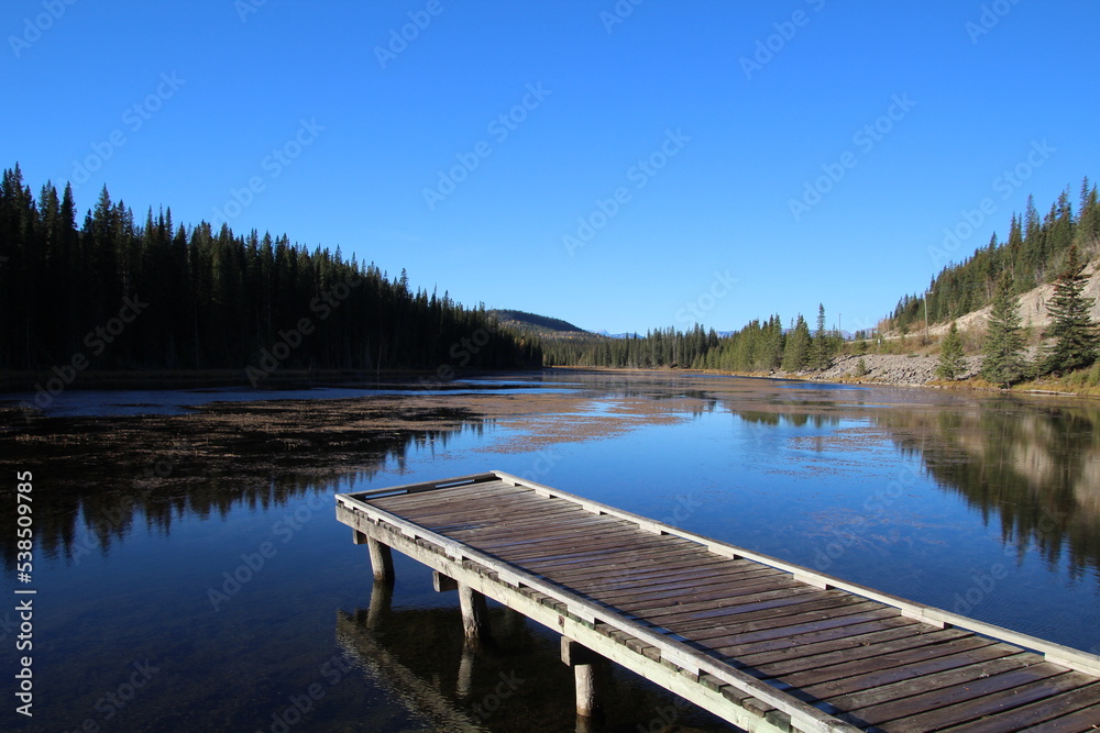 Dock Over The Lake, Nordegg, Alberta