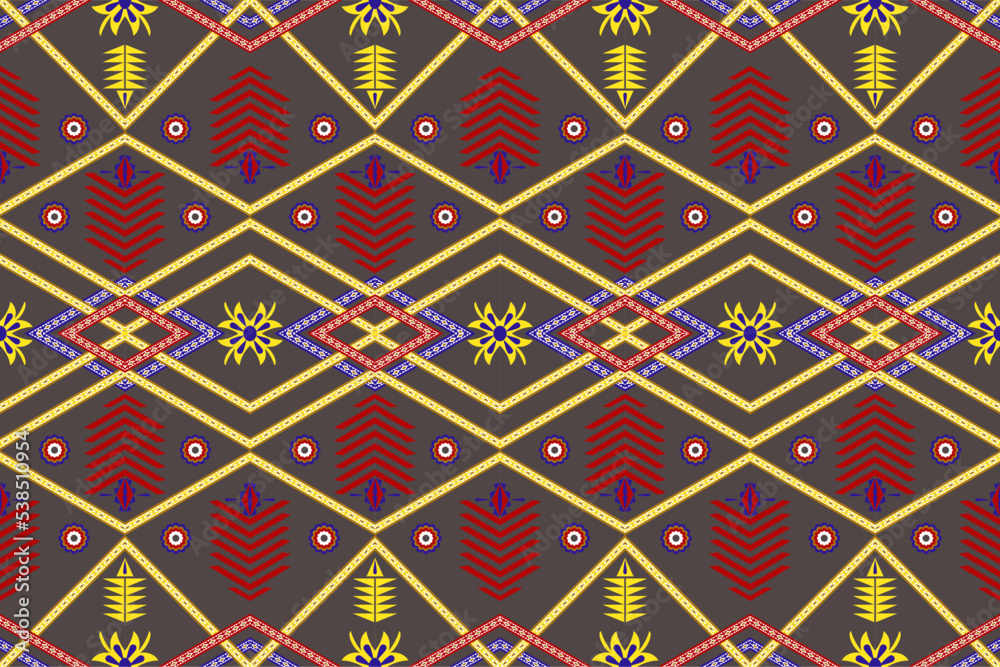 ethnic abstract art tribal seamless pattern Folk Embroidery, ikat Patterns, Aztec Geometric Art Ornament Prints, Carpet Designs, Wallpaper, Clothing, Wraps, Fabrics, Covers, Textiles , background imag