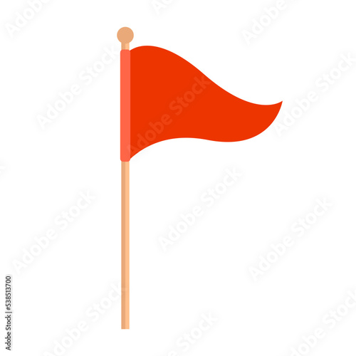 winner red flag flat vector illustration cartoon style logo icon clipart