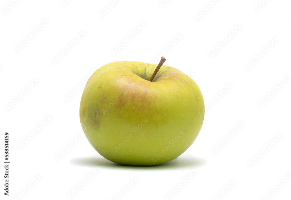 Ripe apple on a white background.