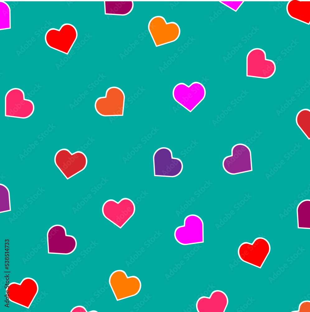 Much red hearts on a light background. Seamless vector background from hearts of the different sizes. template, pattern repeated. pattern with heart. Love romantic and Valentine Day
