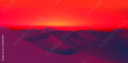 Fototapeta Naklejka Na Ścianę i Meble -  Beautiful sand dunes in the Sahara desert at sunrise - Sahara, Morocco