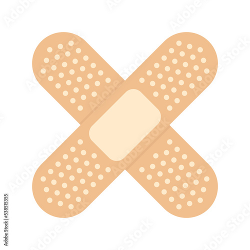 First Aid crossed medical Plaster icon flat vector illustration