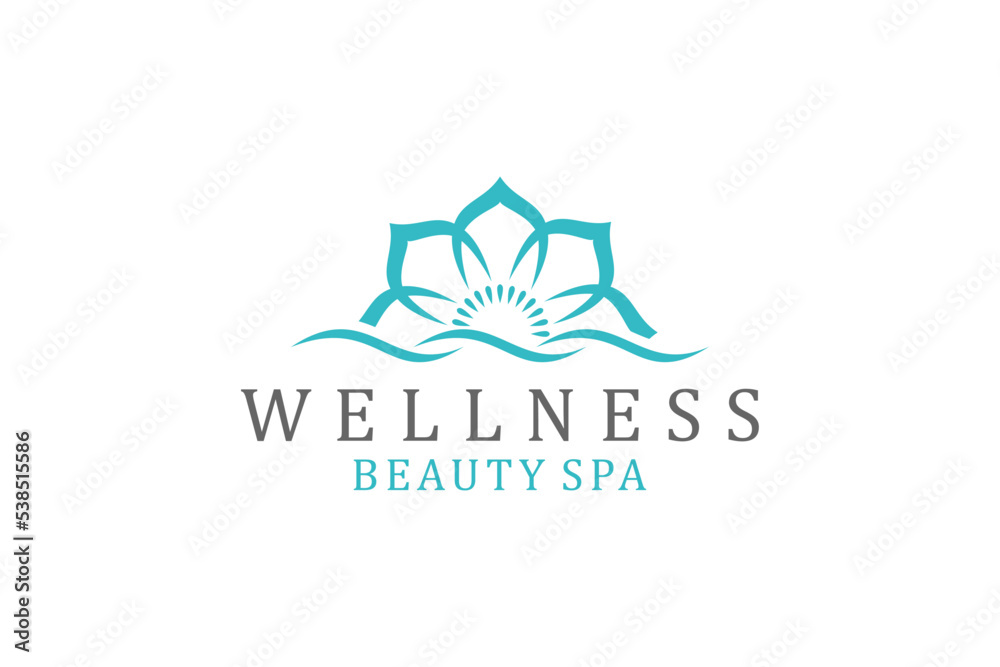 Lotus flower logo design water nature wellness spa massage healthcare medical icon symbol Lotus flower logo design water nature wellness spa massage healthcare medical icon symbol