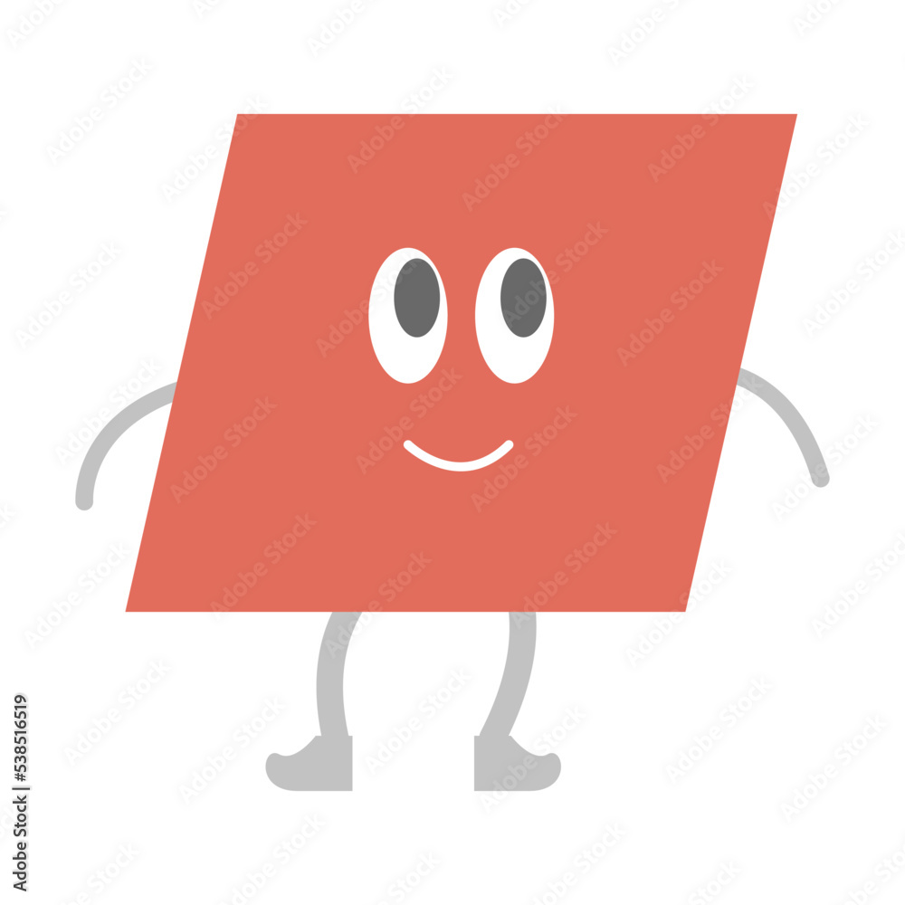 Parallelogram Cartoon Geometric Shape For Kids To Learn Basic Math parallelogram-cartoon-geometric-shape-for-kids-to-learn-basic-math