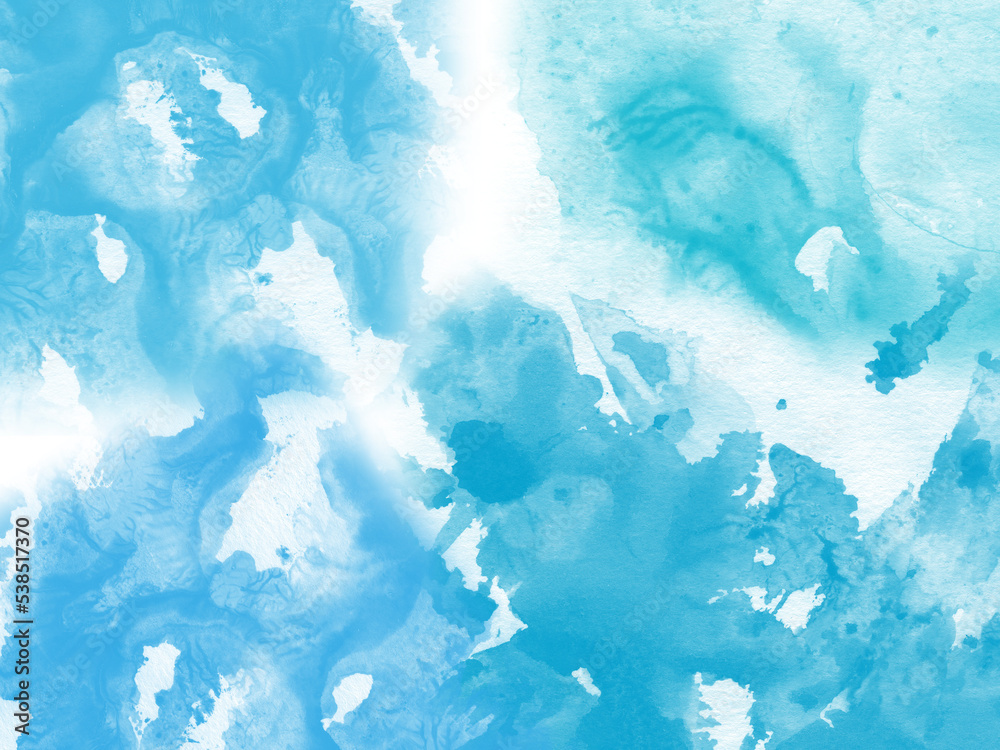 Abstract Light sky Blue watercolor on white background. Art of splashing paint in paper concept. digital design, media, copy space, banner, website Abstract Light sky Blue watercolor on white background. Art of splashing paint in paper concept. digital design, media, copy space, banner, website
