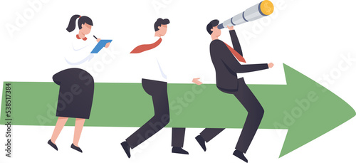 Business team, success, development concept. market rising, positive growing concept. Young positive confident business team. illustration png photo