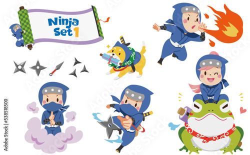 Ninja set 1 using various ninjutsu