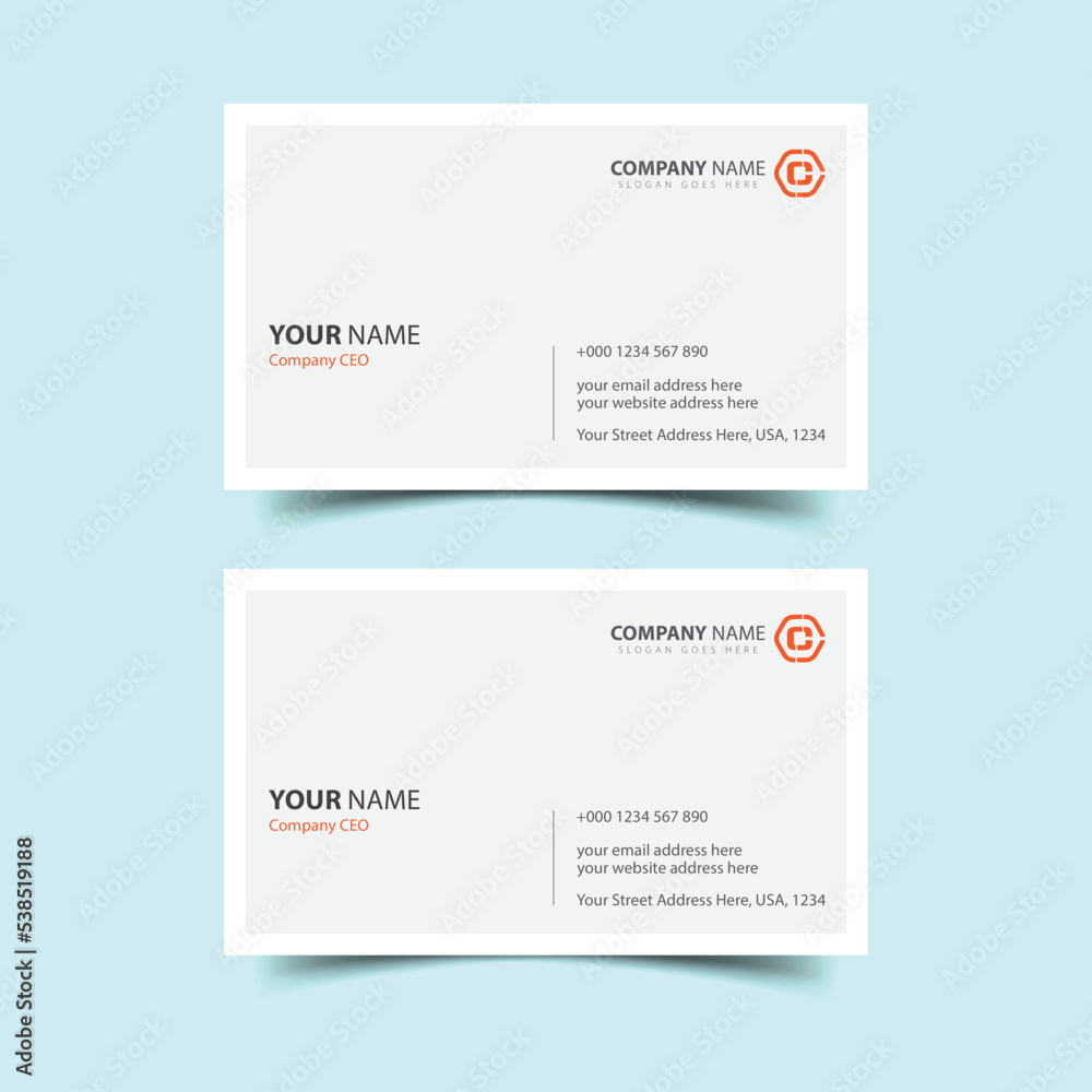 Professional business card design template Professional business card design template