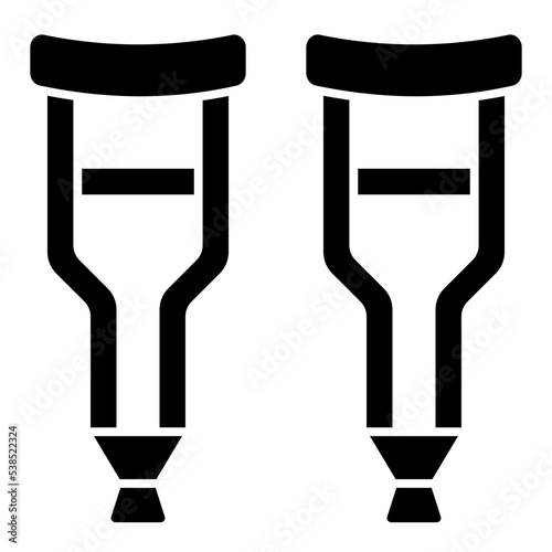 crutches solid icon