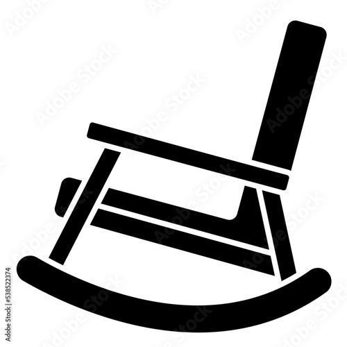 rocking chair solid icon