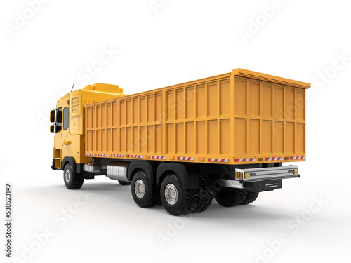 Foto Yellow logistic tipping trailer truck