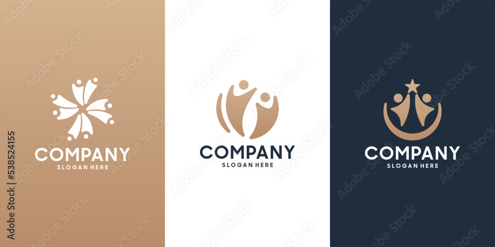 Success human logo design. abstract people with unity concept. Success human logo design. abstract people with unity concept.