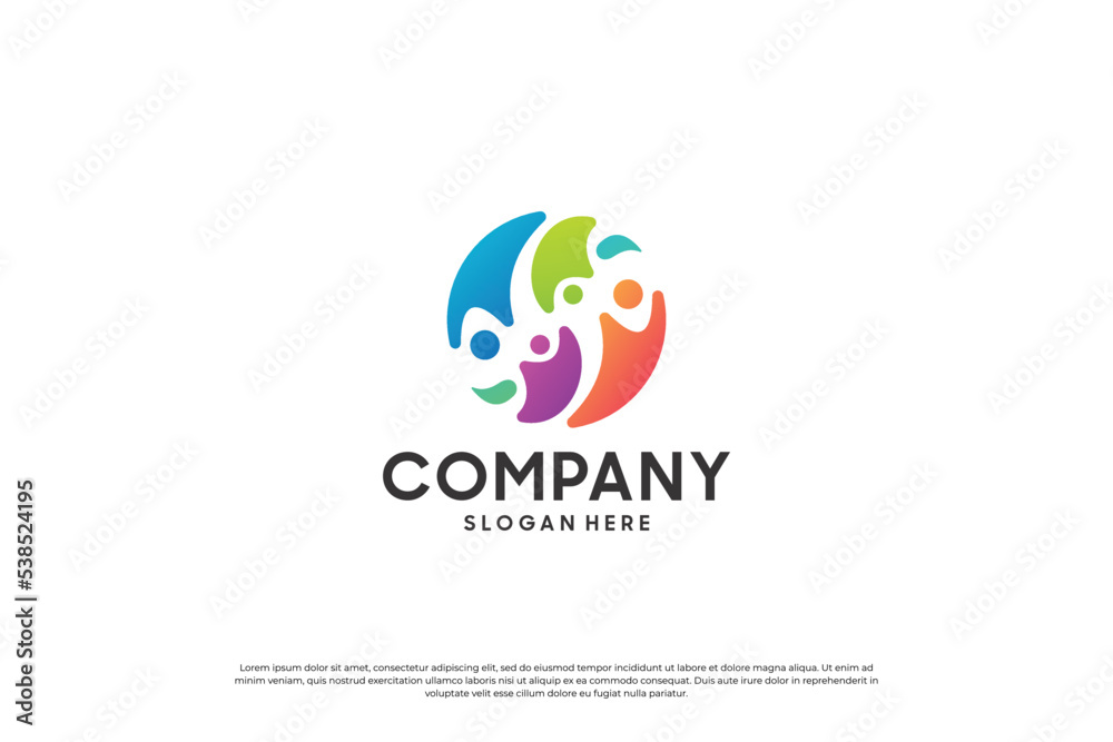 Creative human family logo design.