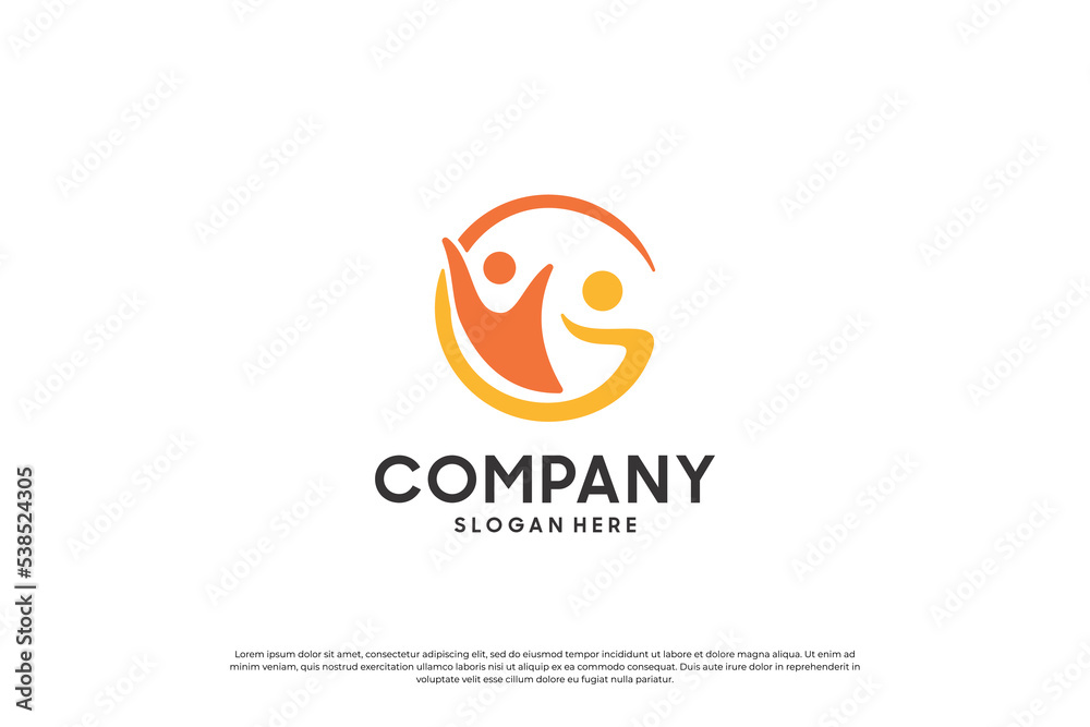 Abstract human logo design. people with unity concept. Abstract human logo design. people with unity concept.