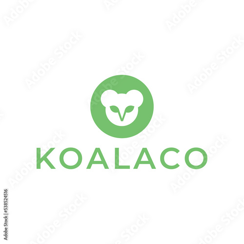 simple head koala icon logo
