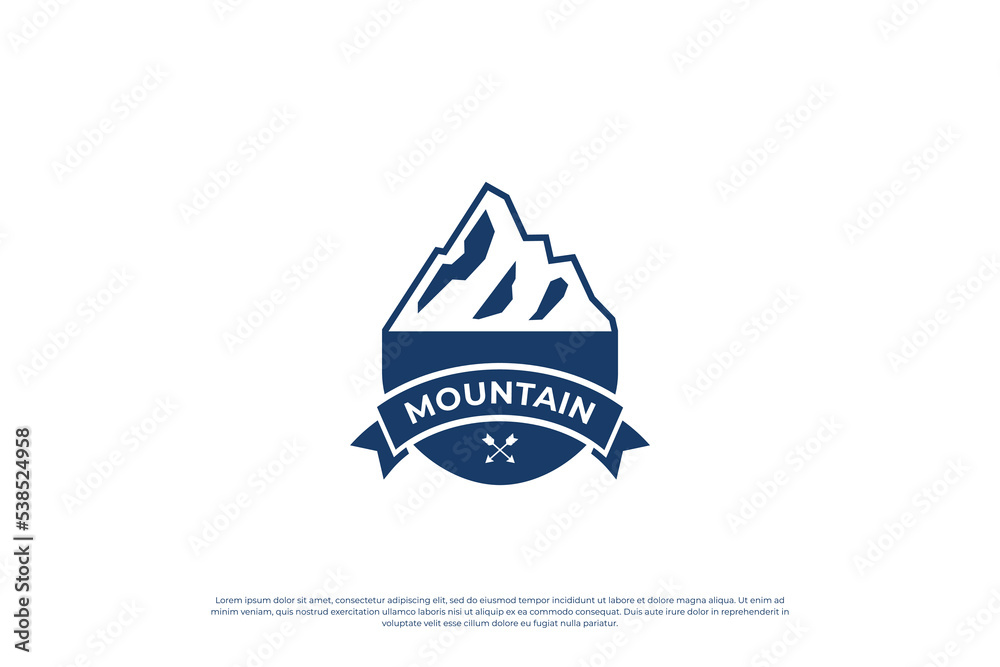 adventure logo. mountain exploration logo design template. climber badge design.