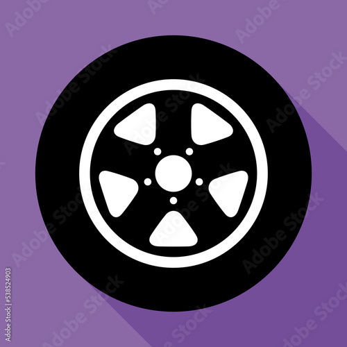 Auto car wheel icon, vehicle tire rim symbol, automotive race sport sign vector illustration