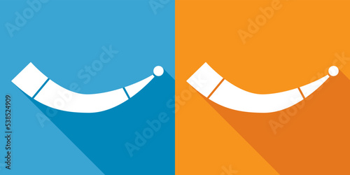 Set of Viking drinking horn icon, culture decoration tradition symbol, retro equipment drink vector illustration