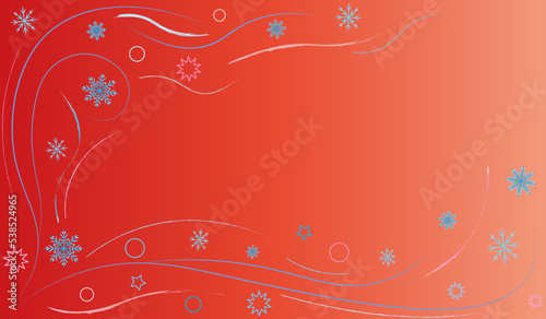 beautiful winter background with blue snowflakes on a light background