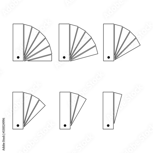 Set of Pantone color icon, colorful graphic catalog symbol, color template web vector illustration