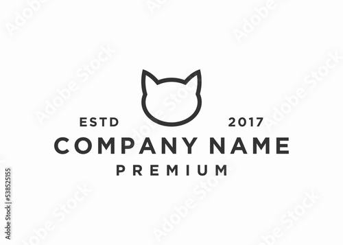 cat head logo design vector illustration template