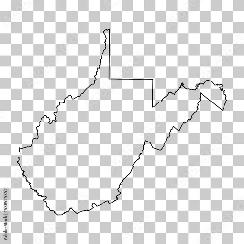 West Virginia map shape, united states of america. Flat concept icon symbol vector illustration