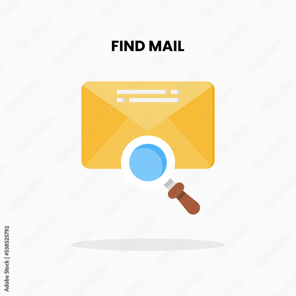 Find Mail flat icon. Vector illustration on white background.