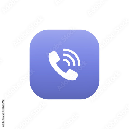 Phone ring, incoming call telephone icon vector isolated on square background