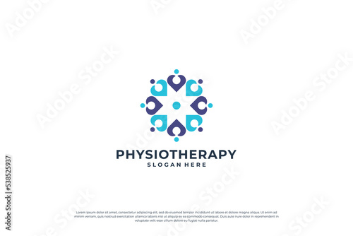 Wellness human care Logo Design concept.