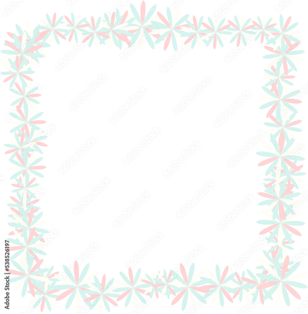Rectangle Floral border soft color