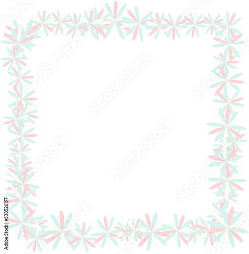 Rectangle Floral border soft color