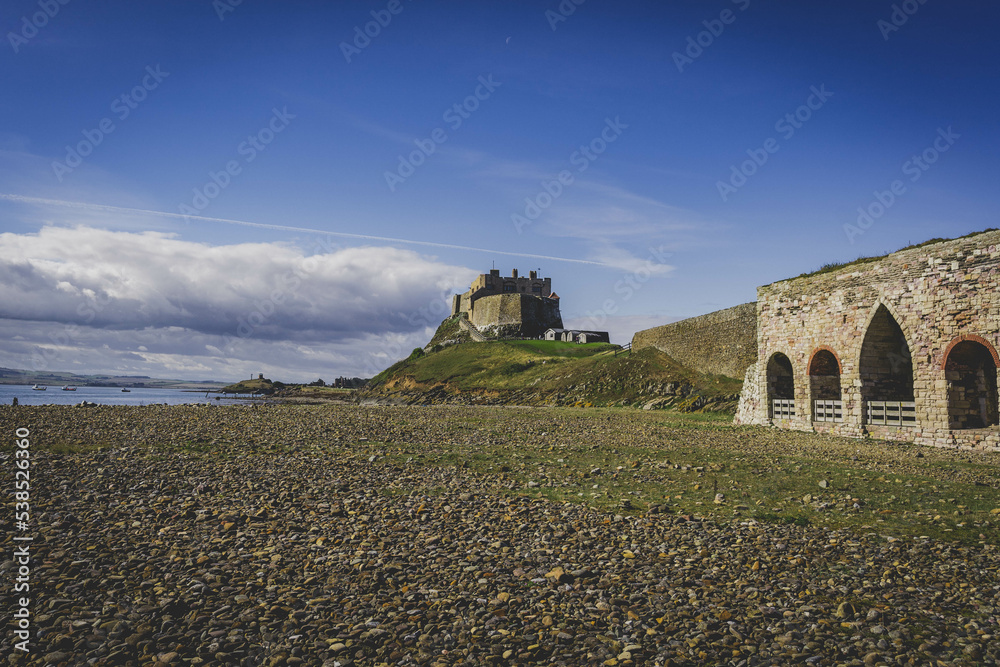 Lindisfarne Castle from the rear on the holy island.