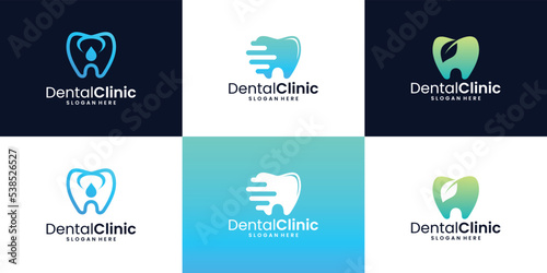 collection of dental clinic logo concept. tooth logo symbol template.