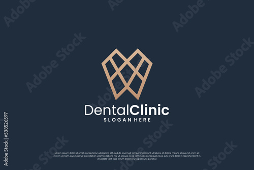 luxury dental clinic logo design with golden color.