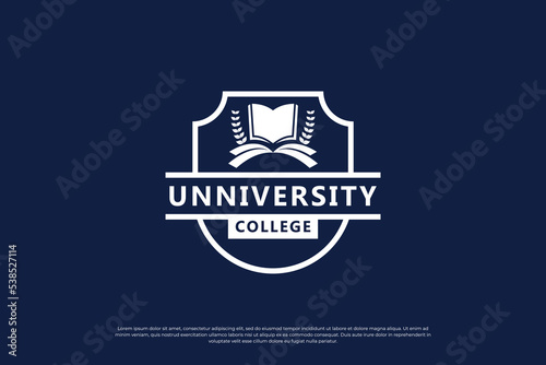 School emblem logo design. University, college badge design template.
