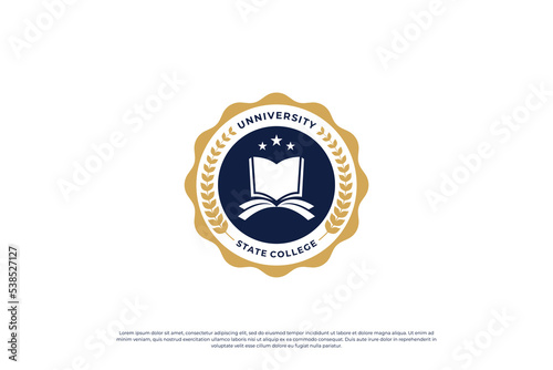 School emblem logo design. University, college badge design template.