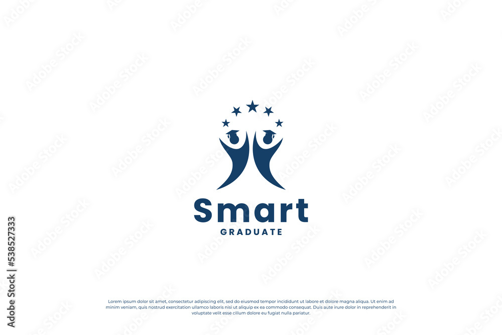 Education and graduation school logo design. Education and graduation school logo design.