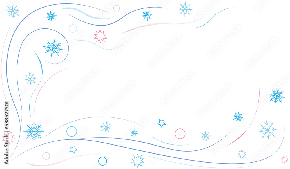  beautiful winter background with blue snowflakes on a light background