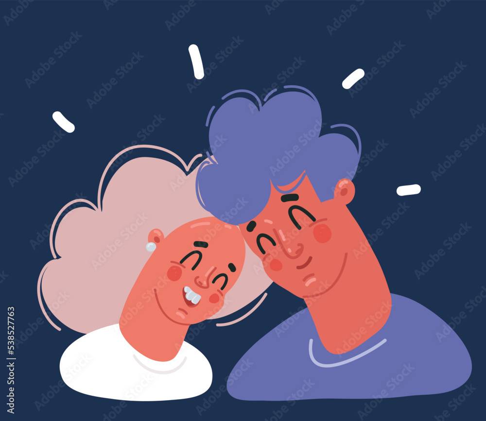 Сartoon vector illustration of Man and woman heads. Together Сartoon vector illustration of Man and woman heads. Together