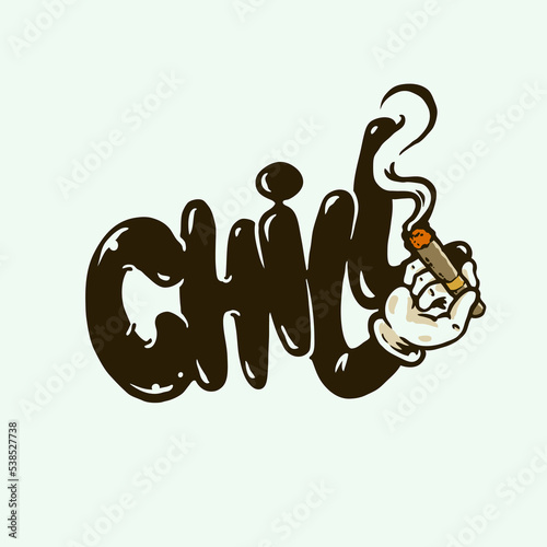 Chill smoker cartoon illustration