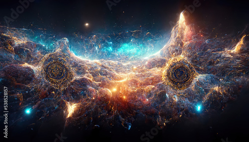 Fényképezés Nebula. Abstract background. Ai render.