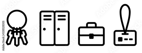 Staff Only icon with key, locker, bag, admission pass