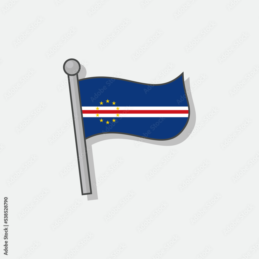 Illustration of Cape Verde flag Template Illustration of Cape Verde flag Template