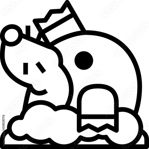 mole cartoon line icon for decoration, website, education, presentation, printing, banner, logo, poster design, etc.