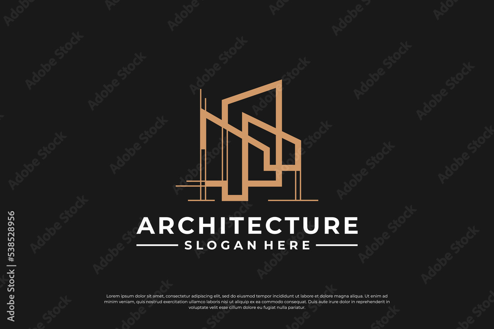 Building architecture logo design. Building construction logo template.
